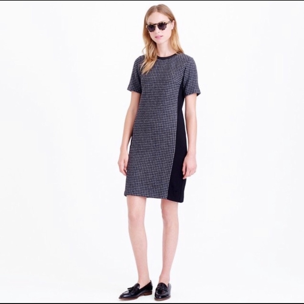 J. Crew Mixed Gray Black Houndstooth Dress Size 2P - Picture 8 of 8